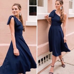Gal Meets Glam Off-the -Shoulder Navy Dress NWT